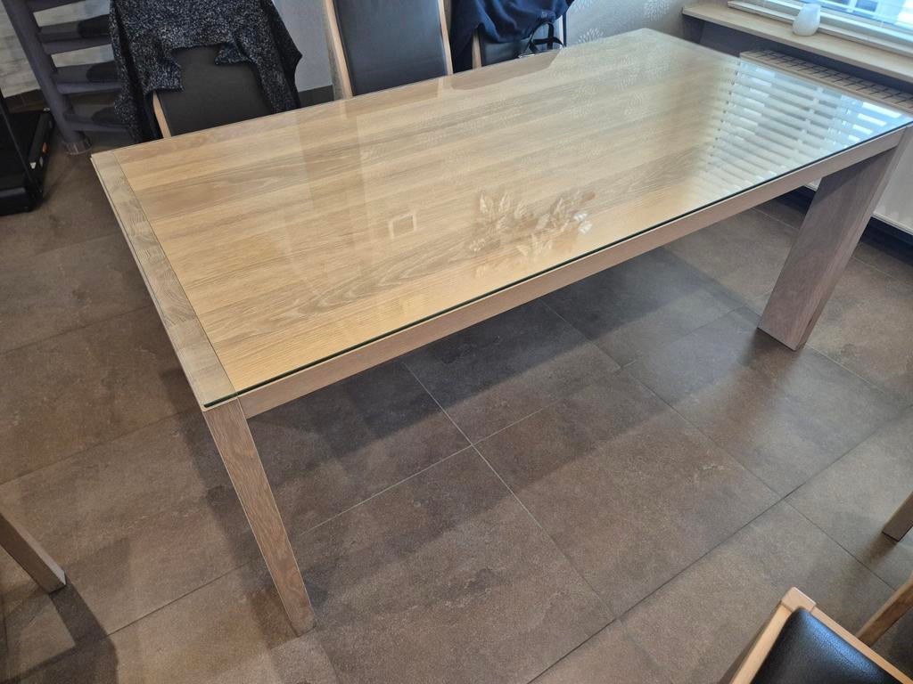 Eikenhouten tafel +stoelen, Huis en Inrichting, Tafels | Eettafels, Ophalen