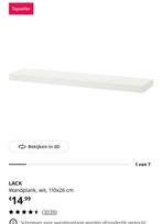 Wandplank ikea Lack wit, Ophalen, Zo goed als nieuw