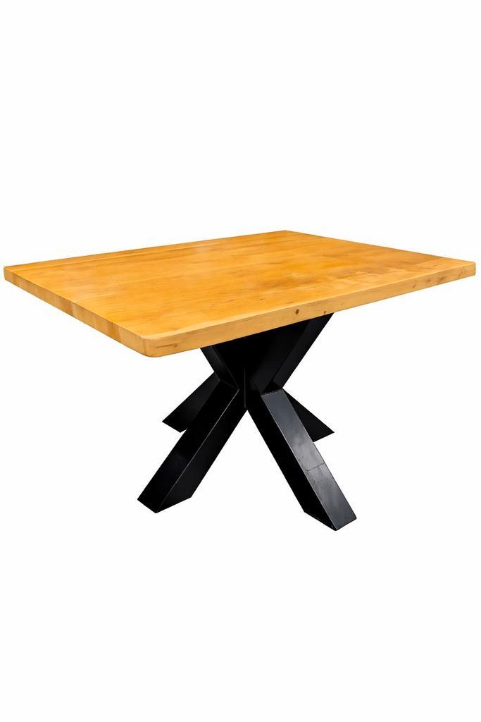Table à manger industrielle 120x90 solide avec pied en X, Maison & Meubles, Tables | Tables à manger, Comme neuf, 50 à 100 cm