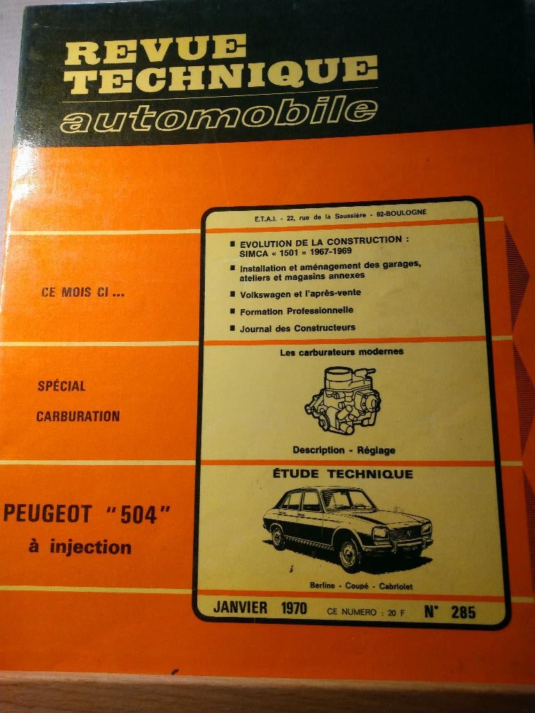 RTA 285 - Peugeot 504 - janvier 1970, Ophalen of Verzenden