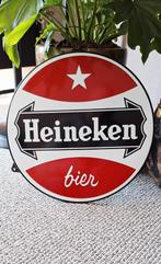 Pracht vintage emaille Heineken bier reclamebord🍺, Verzamelen, Ophalen of Verzenden, Gebruikt, Reclamebord