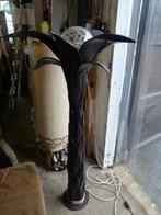 vintage palm staande lamp palmblader hout, Ophalen, Huis en Inrichting