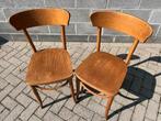 Set mooie vintage cafestoelen, Ophalen, Gebruikt, Twee, Bruin