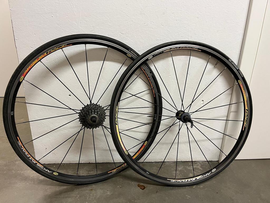 Set Mavic Aksium wielen, Fietsen en Brommers, Fietsonderdelen, Gebruikt, Aluminium, Racefiets, Ophalen