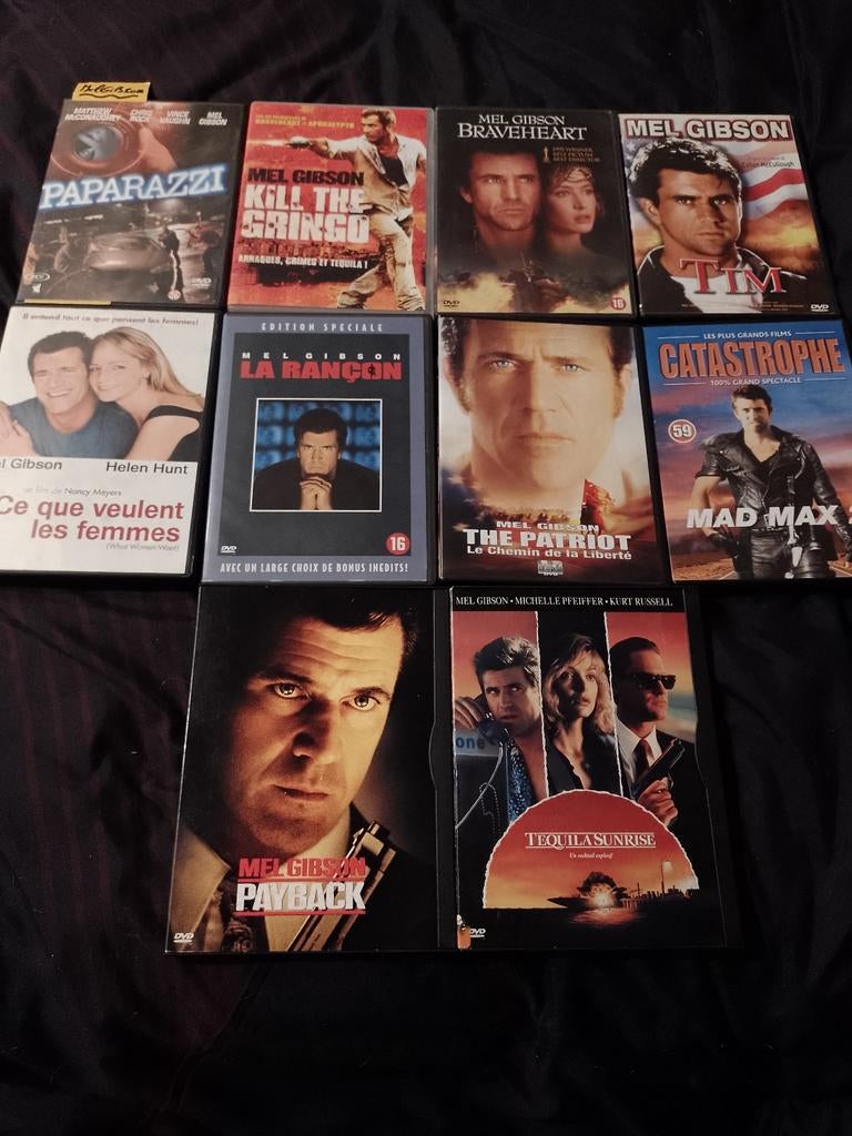 A vendre en DVD 10 films Mel Gibson, À partir de 9 ans, Enlèvement ou Envoi, Comme neuf, Action