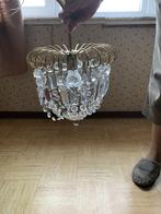 Kristallen luchter en zijlamp, Ophalen, Gebruikt, Glas