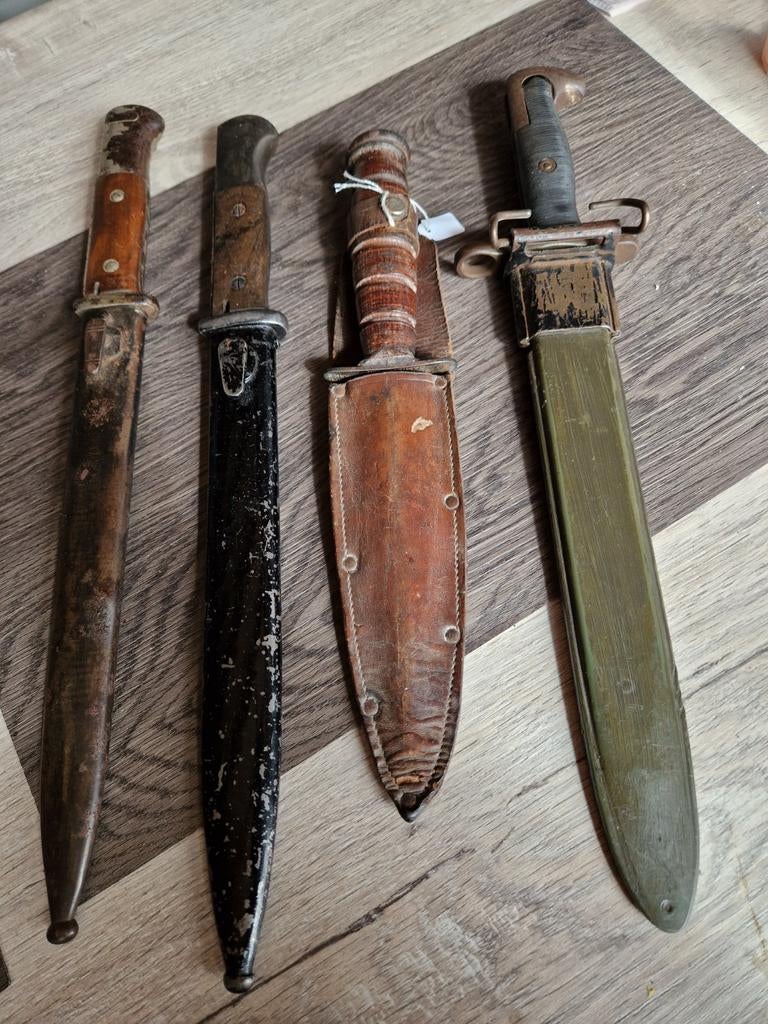 bajonetten US K98 en Bowie Knife zie omschrijving, Verzamelen, Ophalen of Verzenden