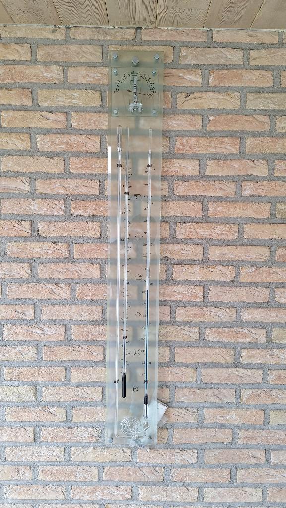 Grote glazen barometer / thermometer - Dingens - 114 cm hoog, Huis en Inrichting, Woonaccessoires | Thermometers, Gebruikt, Ophalen