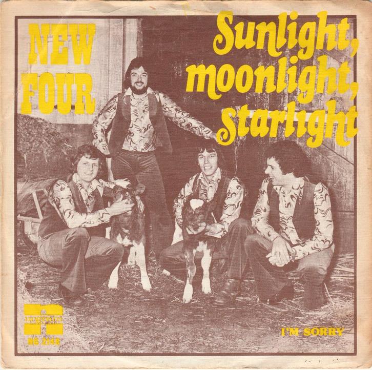 45T: New Four: Sunlight, moonlight, starlight   POP, Cd's en Dvd's, Vinyl Singles, Gebruikt, Single, Pop, 7 inch, Ophalen of Verzenden