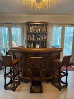 Vintage houten barmeubel + bijpassende drankkast, Enlèvement