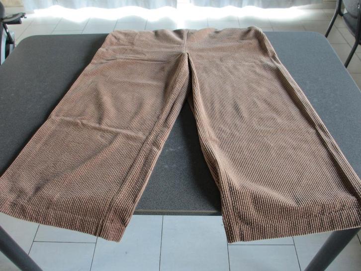 bruine ribfluweel damesbroek, Kleding | Dames, Broeken en Pantalons, Zo goed als nieuw, Maat 46/48 (XL) of groter, Bruin, Ophalen