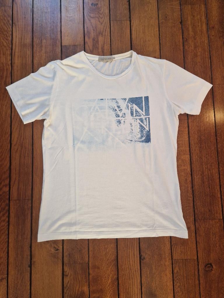 Tee-shirt CALVIN KLEIN blanc - Taille L, Enlèvement ou Envoi, Blanc, Calvin Klein Jeans, Taille 52/54 (L)