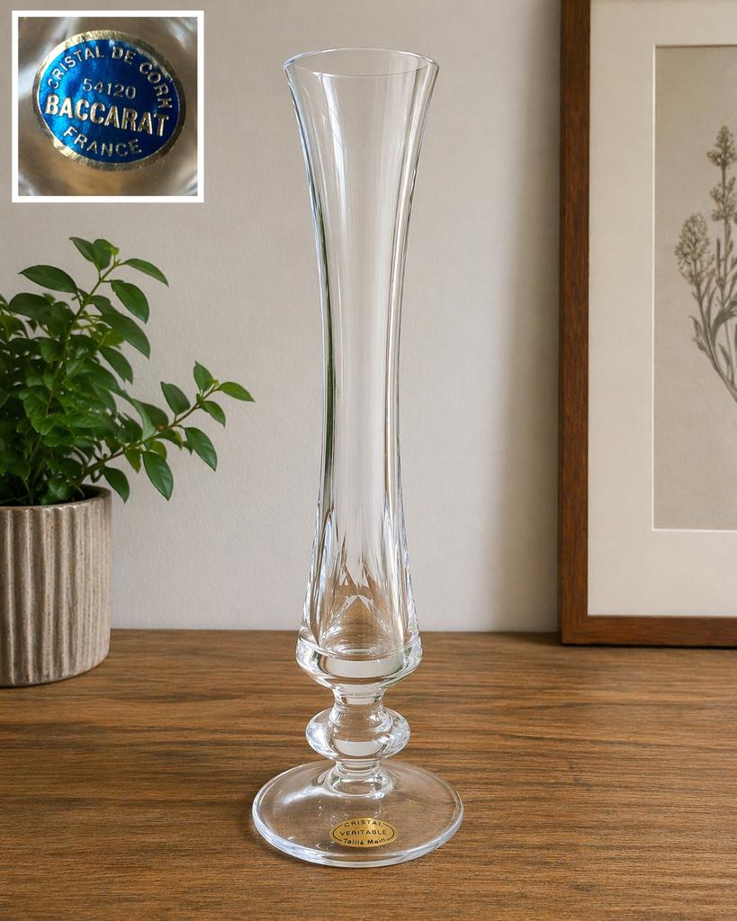 Handgeslepen kristallen vaas — 27 cm — elegant, Verzamelen, Glas en Drinkglazen, Zo goed als nieuw, Ophalen