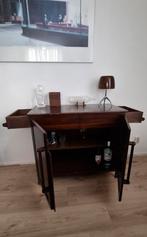 Antieke mahonie massief houten (drank)kast met 2 zijladen, Huis en Inrichting, Ophalen, Gebruikt, 50 tot 100 cm, Rechthoekig