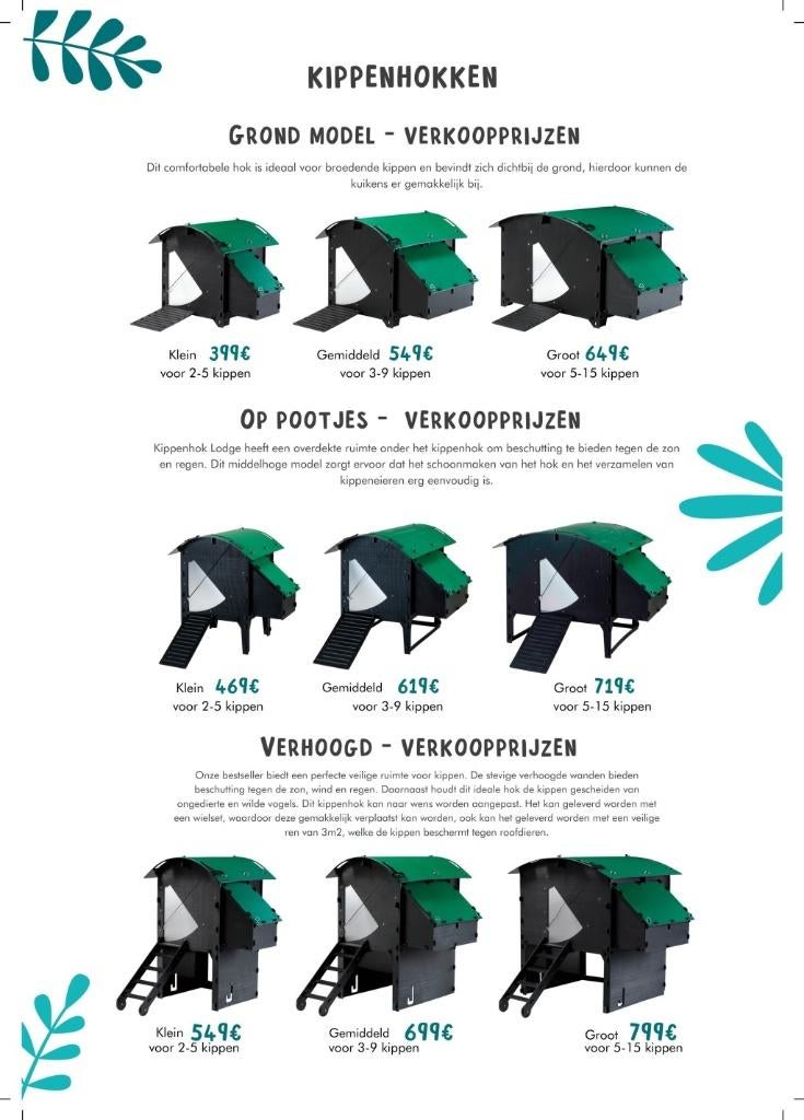 Nestera kunststofkippenhokken: OP VOORRAAD KippenshopJordi, Dieren en Toebehoren, Ophalen of Verzenden, Nieuw