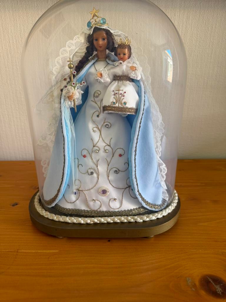 Maria met kind onder glazen stolp, Antiek en Kunst, Ophalen