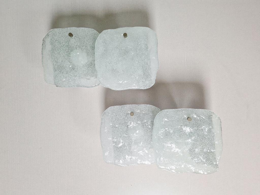 Paar wandkandelaars van matglas, Kalmar, 1970, Ophalen of Verzenden