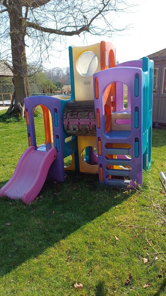 buitenspeelgoed klimtoren, Kinderen en Baby's, Speelgoed | Buiten | Speeltoestellen, Gebruikt, Glijbaan, Loopbrug, Overige typen