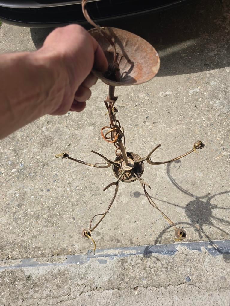 Antieke kroonluchter, lamp, Ophalen