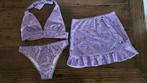 Bikini + strandrok, maat XS, Kleding | Dames, Badmode en Zwemkleding, Paars, Ophalen of Verzenden, Bikini, Gedragen