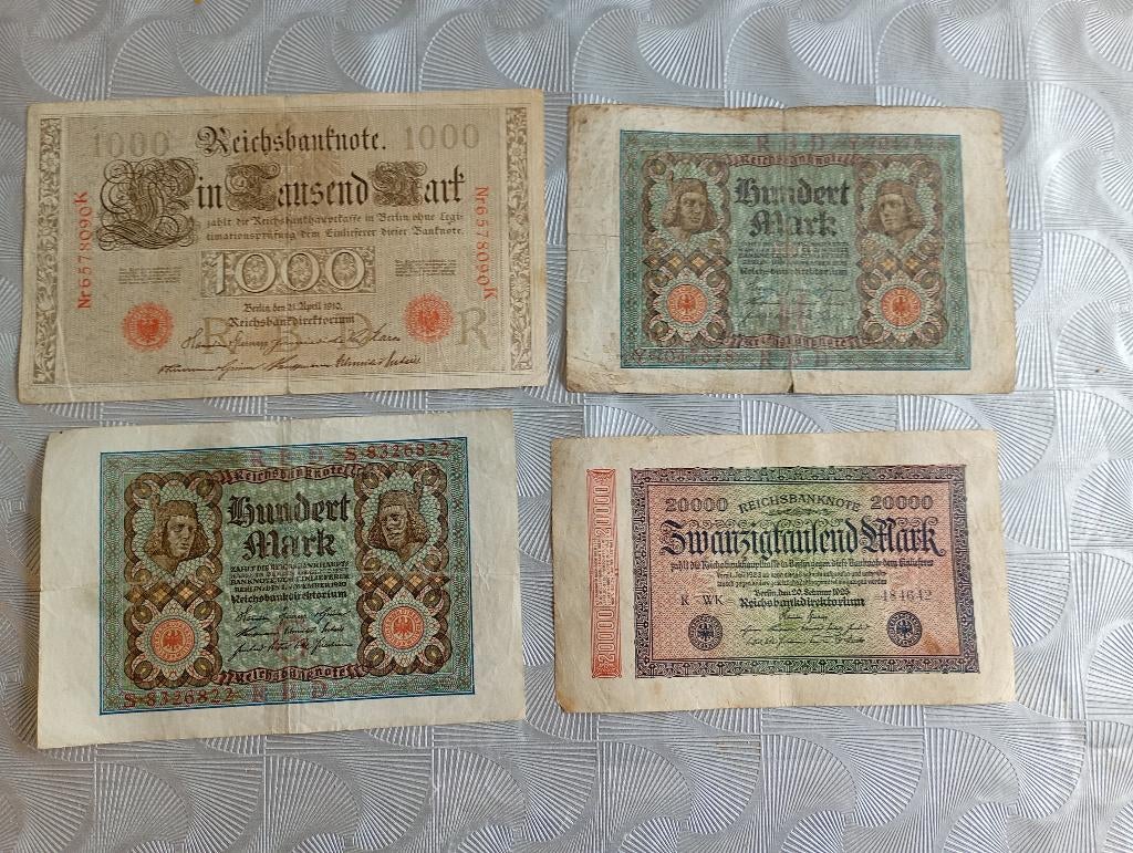 Oude Duitse bankbiljetten 1910 - 1923, Postzegels en Munten, Ophalen of Verzenden, Duitsland, Los biljet