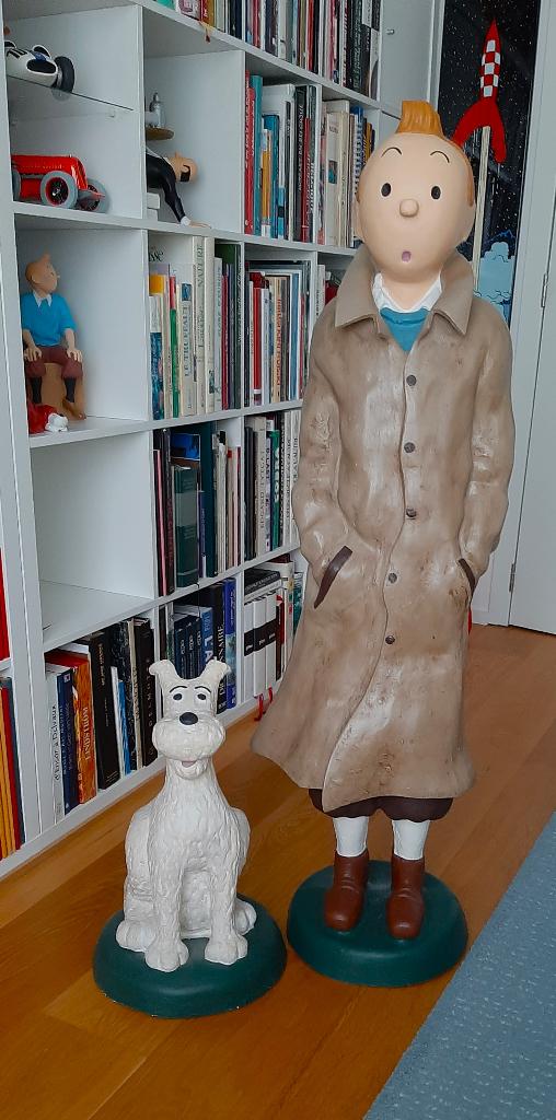 Grande figurine Tintin et Milou h.1m30cm, Collections, Enlèvement, Tintin, Utilisé