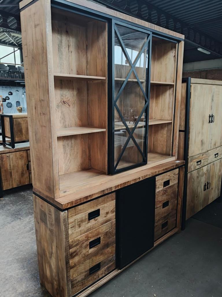 Buffetkast mangohout (outlet), Huis en Inrichting, Woonaccessoires | Overige, Nieuw, Hout, Ophalen