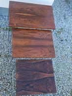 Palissander houten set met chromen poten , Nesting Tables, Verzamelen, Retro, Ophalen of Verzenden, Huis en Inrichting