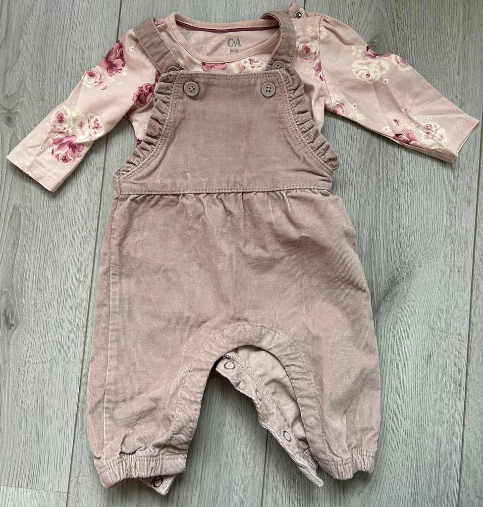 Ensemble salopette et blouse 3 mois, Enfants & Bébés, Vêtements de bébé | Taille 50, Enlèvement, Comme neuf, Ensemble