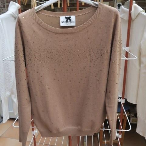 Fijn pulleke bruin studs NoSecrets mt 40 (it44), Kleding | Dames, Truien en Vesten, Maat 38/40 (M), Bruin, Ophalen of Verzenden