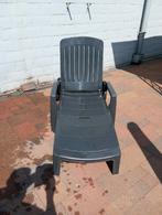 Ligbed Grosfillex met kussen  grijs ,opplooibaar, wielen, Enlèvement, Utilisé, Synthétique, Mobile