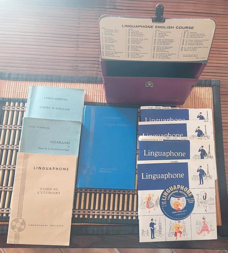 Cours d'anglais complet (45 tours) - Linguaphone, Livres, Langue | Anglais, Comme neuf, Enlèvement ou Envoi