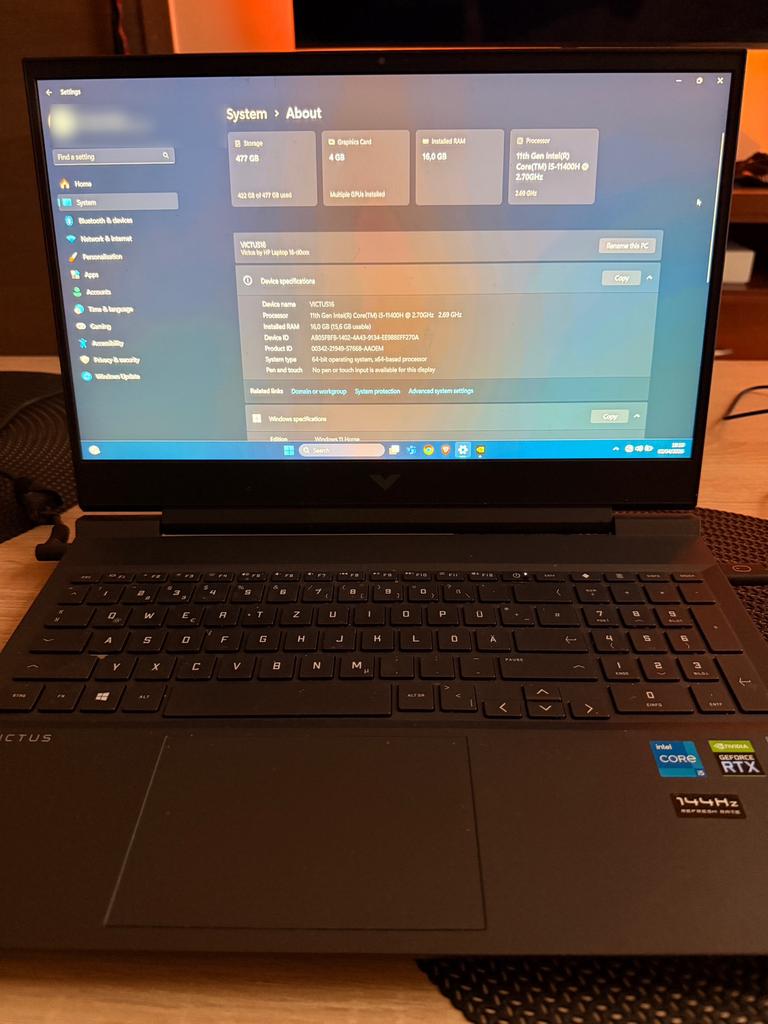 HP VICTUS 16-D0254NG RTX 3050 i5-11400h 144hz GAMING LAPTOP, Computers en Software, Ophalen, 2 tot 3 Ghz, Qwerty, Zo goed als nieuw