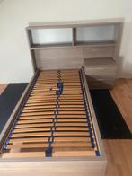 Bed 90x200 cm + bovenkast, Huis en Inrichting, Slaapkamer | Bedden, Ophalen, 90 cm, Eenpersoons, Bruin