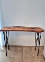 Console bureau en loupe d’orme massif, Huis en Inrichting, Tafels | Sidetables, Ophalen, Zo goed als nieuw