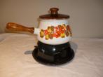 Fondueset vintage sixties emaille fondue mooie bloemenopdruk, Antiek en Kunst, Antiek | Keukengerei, Ophalen