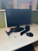 Aoc 165hz met sounix monitor arm, Minder dan 1 ms, Zo goed als nieuw, Ingebouwde speakers, 151 t/m 200 Hz