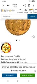 Pièces en OR,ARGENT ,ET ANCIENNES vend le lot, Postzegels en Munten, Munten | België, Ophalen, Goud, Goud