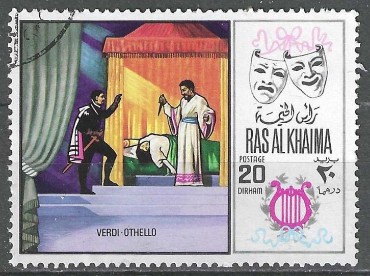Ras Al Khaima 1969 - Stampworld 297 - Verdi - 20 D. (ST), Postzegels en Munten, Postzegels | Azië, Verzenden