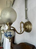 8 rustieke wandlampen met delfts  blauw 15/st, Ophalen