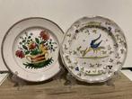 2 antieke Franse aardewerken borden, Antiek en Kunst, Ophalen of Verzenden