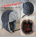 Bonnet pour garçon -Chapka-noir et gris-T.54 cm, Enlèvement ou Envoi, Utilisé, Garçon, Bonnet