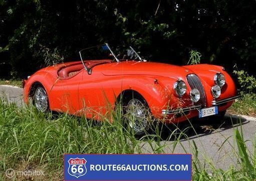 Jaguar XK120 OTS Roadster | 1954 | Route 66 Auctions, Auto's, Oldtimers, Bedrijf, Te koop, Jaguar, Benzine, Overige carrosserie