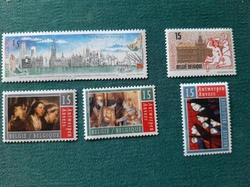 Postzegel Belgie Antwerpen 93 - 5 stuks 15 F - Postfris beschikbaar voor biedingen