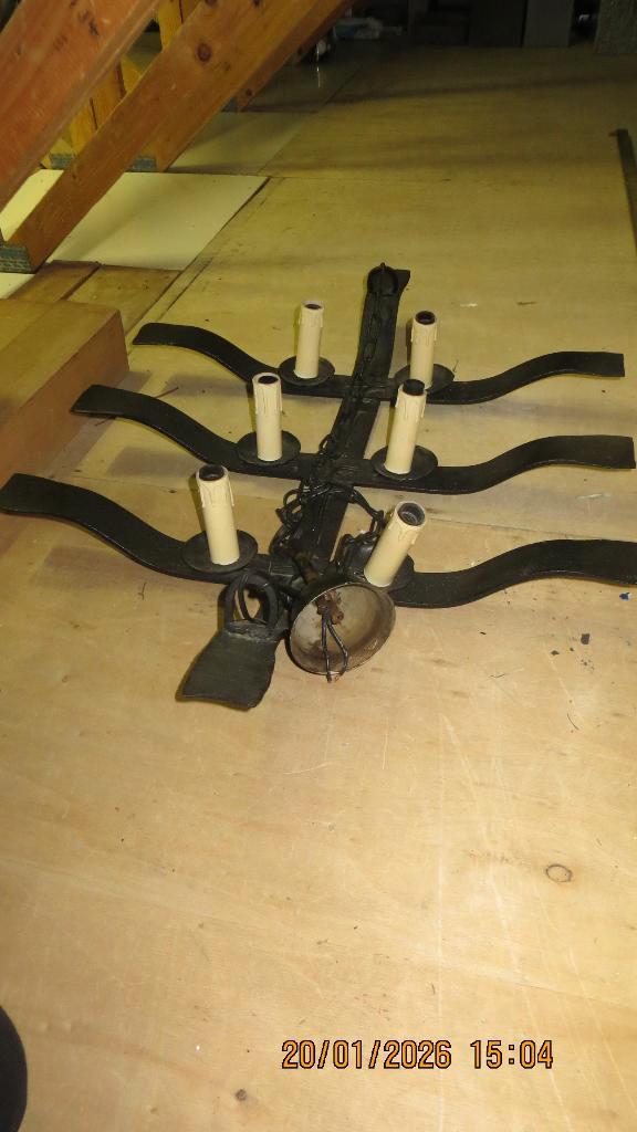 Ensemble de lustres ( 6 pc.)en fer forgé fait main ( 1975), Maison & Meubles, Lampes | Lustres, Comme neuf, Métal, Enlèvement