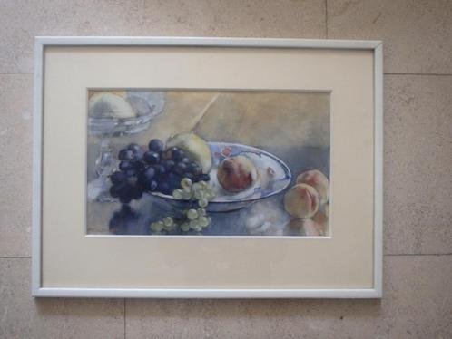 Nature morte aux fruits vers 1960 - signée indistinctement, Antiquités & Art, Art | Peinture | Classique, Enlèvement ou Envoi