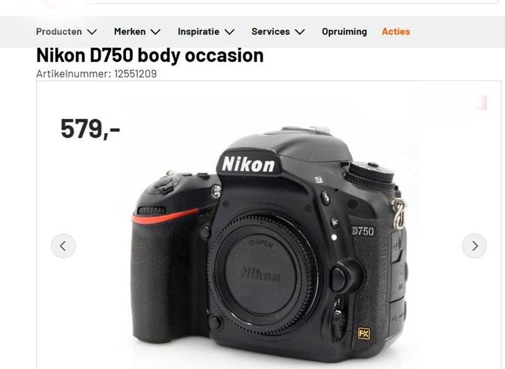 D750 camera body, TV, Hi-fi & Vidéo, Appareils photo numériques, Utilisé, Nikon, Enlèvement