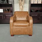 Crawley Classic Chesterfield Fauteuil – Vintage Bruin, Leer, Antiek en Kunst, Ophalen