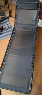 Lit de jardin pliant / transat relax noir, Enlèvement, Comme neuf, Textilène, Pliant