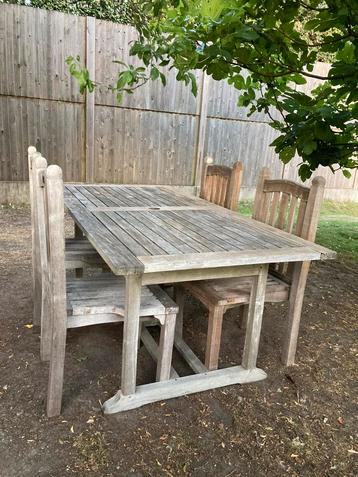 Tuinset teak tuinstoelen + tuintafel beschikbaar voor biedingen